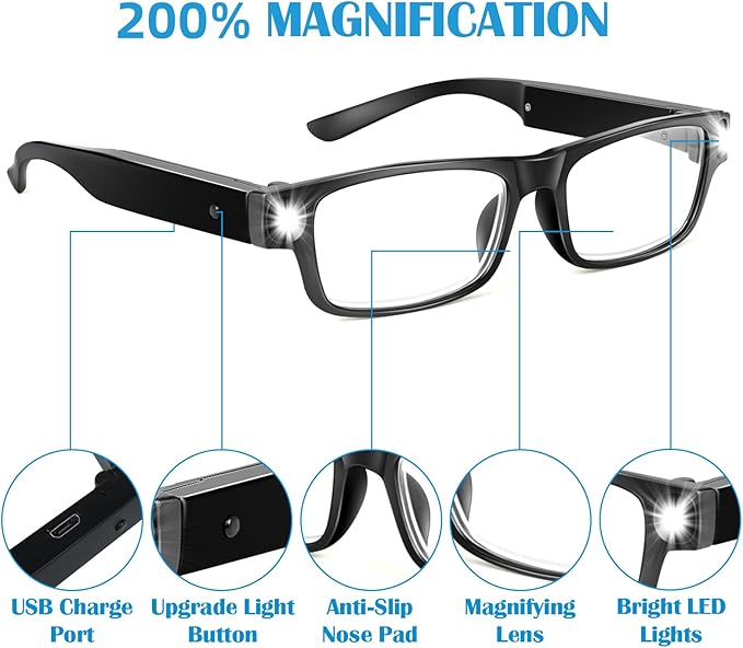 HPLTech™ Rechargeable LED Reading Glasses