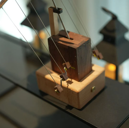 Wooden Manta Ray Automata: Charred Wood Kinetic Sculpture