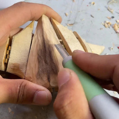 Wooden Manta Ray Automata: Charred Wood Kinetic Sculpture